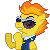 Size: 50x50 | Tagged: safe, artist:taritoons, derpibooru import, part of a set, spitfire, animated, clapping, clapping ponies, clothes, cute, cutefire, icon, simple background, solo, sprite, sunglasses, transparent background, uniform