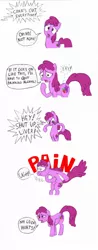 Size: 560x1427 | Tagged: alcoholism, artist:doublewbrothers, berry punch, berryshine, comic, dialogue, illness, liver, onomatopoeia, regret, safe, scene parody, self harm, simpsons did it, slice of life, stupidity, the simpsons, the super speedy cider squeezy 6000