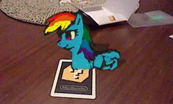 Size: 400x240 | Tagged: 3ds, artist:johnjoseco, augmented reality, derpibooru import, nintendo, rainbow dash, safe, solo