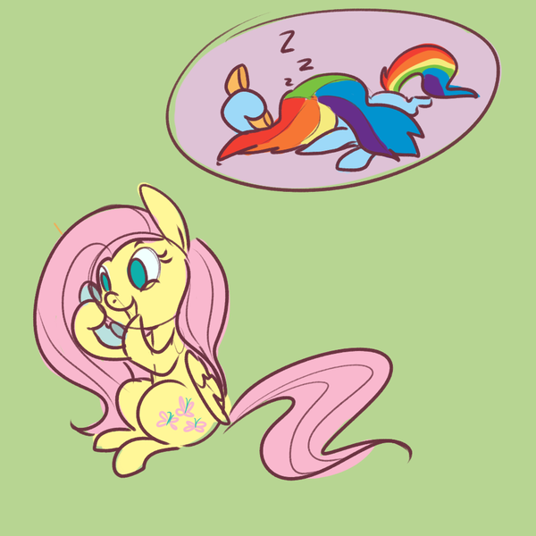 Size: 1000x1000 | Tagged: artist:ponygoggles, derpibooru import, fluttershy, phone, rainbow dash, safe, sleeping, zzz