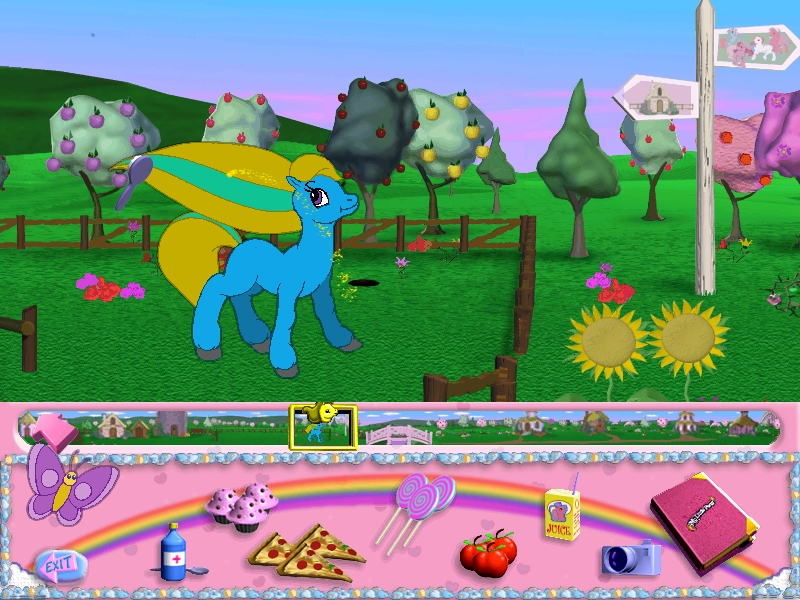 Size: 800x600 | Tagged: brush, crossroads, derpibooru import, g2, happy, my little pony friendship gardens, oc, pc game, safe, video game