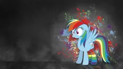 Size: 1920x1080 | Tagged: artist:3ight8it, artist:voaxmasterspydre, clothes, derpibooru import, paint splatter, rainbow dash, rainbow socks, safe, socks, solo, striped socks, vector, wallpaper, wingboner