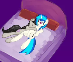 Size: 1280x1098 | Tagged: safe, artist:jade meteor, derpibooru import, octavia melody, vinyl scratch, bed, scratchtavia, shipping, snuggling