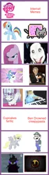 Size: 586x2054 | Tagged: grimdark, derpibooru import, derpy hooves, fancypants, king sombra, opalescence, pinkie pie, rainbow dash, pegasus, pony, fanfic:cupcakes, ben drowned, comparison chart, female, jeff the killer, keyboard cat, mare, meme, nyan cat, pinkamena diane pie, the legend of zelda, the legend of zelda: majora's mask, the most interesting man in the world, weegee, zalgo