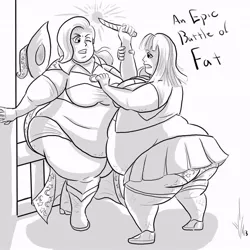 Size: 894x894 | Tagged: suggestive, artist:dragon-storm, derpibooru import, trixie, twilight sparkle, human, ass, bbw, breasts, cellulite, clothes, commission, fat, fight, humanized, impossibly large belly, impossibly large butt, impossibly wide hips, james moriarty, magic, morbidly obese, muffin top, obese, reichenbach falls, sherlock holmes, skirt, ssbbw, stockings, stretchmarks, the great and bountiful trixie, twilard sparkle, wide hips