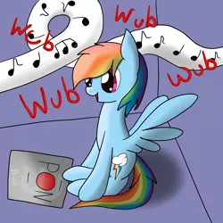 Size: 2600x2600 | Tagged: artist:flashiest lightning, derpibooru import, music, rainbow dash, safe, vinyl scratch, wub