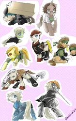 Size: 2442x3885 | Tagged: amputee, artist:blacktenshi22, big boss, cardboard box, derpibooru import, kazuhira miller, konami, metal gear, otacon, ponified, raiden, revolver ocelot, safe, solid snake, sunny emmerich, sword