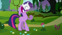 Size: 1136x640 | Tagged: derpibooru import, edit, edited screencap, magic duel, rariprey, rarity, safe, screencap, twilight sparkle, twipred, vore, wat