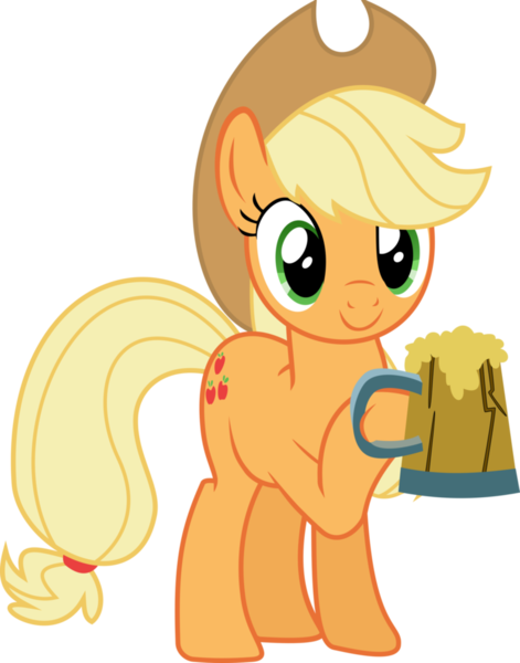 Size: 792x1009 | Tagged: safe, derpibooru import, applejack, earth pony, pony, the super speedy cider squeezy 6000, cider, female, hooves, mare, simple background, solo, tankard, transparent background, vector