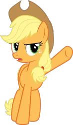 Size: 1280x2171 | Tagged: artist needed, source needed, safe, derpibooru import, applejack, earth pony, pony, suited for success, female, mare, raised hoof, simple background, transparent background, vector