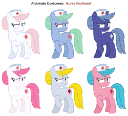 Size: 3200x2900 | Tagged: safe, artist:lockiesajt, artist:pika-robo, derpibooru import, nurse redheart, nurse sweetheart, nurse tenderheart, earth pony, pony, alternate costumes, female, g1, g1 to g4, generation leap, mare, nurse, nurse loveheart, palette swap, recolor, simple background, transparent background