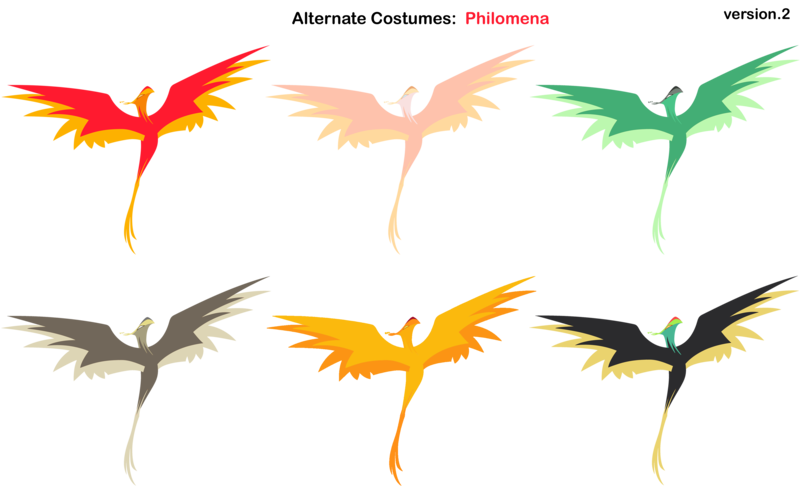 Size: 4000x2500 | Tagged: a bird in the hoof, alternate costumes, artist:pika-robo, artist:spinnyhat, bird, derpibooru import, hawk, hummingway, palette swap, peewee, philomena, phoenix, recolor, safe, simple background, spread wings, toucan, transparent background, vector, wings