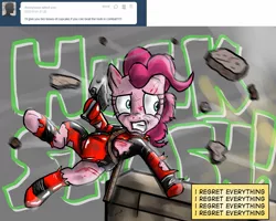 Size: 1280x1026 | Tagged: artist:ask-pinkie-pool, ask, ask-pinkie-pool, blood, crossover, deadpool, derpibooru import, injured, pinkie pie, pinkiepool, safe, the incredible hulk, this will end in tears, tumblr