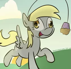 Size: 639x621 | Tagged: safe, artist:bonzoisawesome, derpibooru import, derpy hooves, pegasus, pony, female, mare, muffin, solo