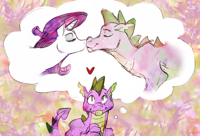 Size: 4698x3207 | Tagged: safe, artist:artistefish, derpibooru import, rarity, spike, female, interspecies, male, older, shipping, sparity, straight