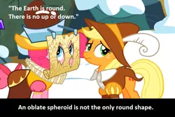 Size: 946x632 | Tagged: applejack, calibri, chancellor puddinghead, derpibooru import, duo, edit, edited screencap, hearth's warming eve, hearth's warming eve (episode), map, meta, pinkie pie, safe, screencap, smart cookie, text