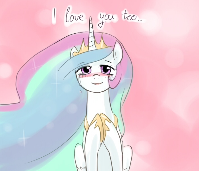 Size: 700x600 | Tagged: blushing, bronybait, crying, derpibooru import, looking at you, princess celestia, safe, solo, tears of joy