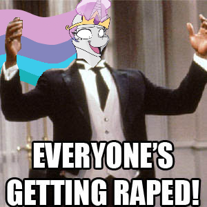 Size: 300x300 | Tagged: derpibooru import, image macro, princess celestia, princess molestia, rape, semi-grimdark, suggestive, the fresh prince of bel-air