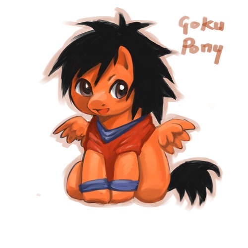 Size: 500x500 | Tagged: colt, derpibooru import, dragon ball, goku, ponified, safe