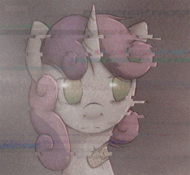 Size: 979x900 | Tagged: artist:lonelycross, bandaid, derpibooru import, safe, solo, sweetie belle