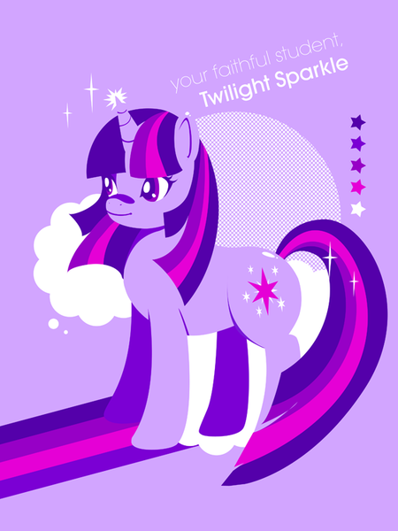 Size: 563x750 | Tagged: dead source, safe, artist:tinrobo, derpibooru import, twilight sparkle, pony, unicorn, female, mare, solo, stars, text, unicorn twilight