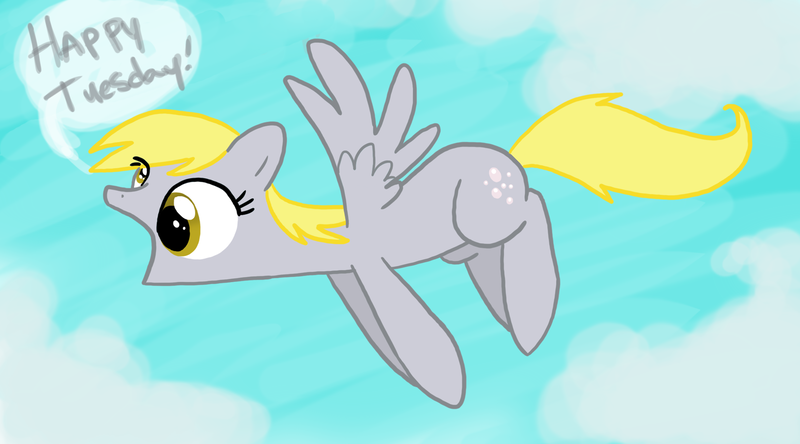 Size: 1800x1000 | Tagged: safe, artist:professor-ponyarity, derpibooru import, derpy hooves, pegasus, pony, female, mare, solo, tuesday