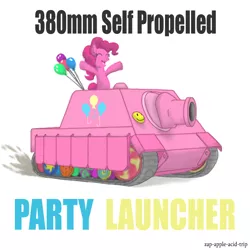 Size: 700x700 | Tagged: artillery, artist:zap-apple-acid-trip, derpibooru import, partillery, pinkie pie, safe, sturmtiger, tank (vehicle)