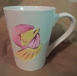 Size: 424x421 | Tagged: artist:busoni, cup, derpibooru import, etsy, fluttershy, irl, merchandise, mug, photo, safe