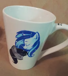 Size: 407x456 | Tagged: artist:busoni, cup, derpibooru import, irl, merchandise, mug, octavia melody, photo, safe, vinyl scratch