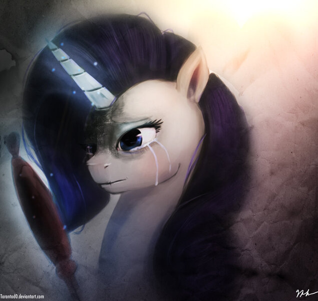 Size: 1024x968 | Tagged: abstract background, artist:tarantad0, crying, derpibooru import, female, mare, mirror, rarity, safe, solo