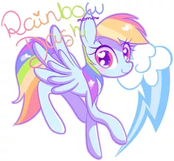 Size: 599x556 | Tagged: artist:ipun, derpibooru import, heart eyes, rainbow dash, safe, simple background, solo, white background