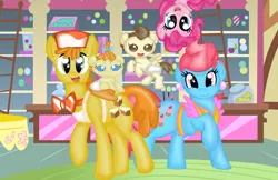 Size: 1888x1224 | Tagged: artist:rayodragon, carrot cake, cup cake, derpibooru import, family photo, pinkie pie, pound cake, pumpkin cake, safe, the cakes