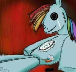 Size: 1000x950 | Tagged: album, album cover, artist:thebeatnikpsyd, derpibooru import, doll, issues, korn, parody, rainbow dash, safe