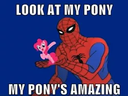 Size: 477x358 | Tagged: 60s spider-man, derpibooru import, meme, pinkie pie, safe, spider-man