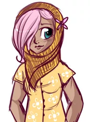 Size: 350x475 | Tagged: artist:lulubell, derpibooru import, fluttershy, hijab, humanized, islam, islamashy, safe