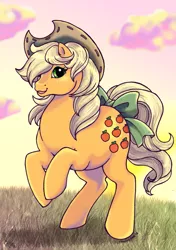 Size: 821x1163 | Tagged: applejack (g1), artist:kuro-rakuen, derpibooru import, g1, rearing, safe, solo