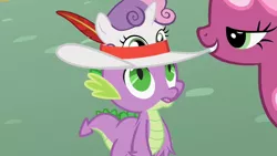 Size: 1280x720 | Tagged: artist:capnpea, cheerilee, derpibooru import, edit, edited screencap, fimbriae, safe, screencap, secret of my excess, spike, sweetie belle, wat