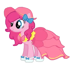 Size: 1850x1865 | Tagged: alternate hairstyle, artist:mlpinkiepie, bow, clothes, derpibooru import, dress, hat, pinkie pie, safe, shoes