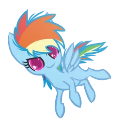 Size: 500x500 | Tagged: safe, artist:chiramii-chan, derpibooru import, rainbow dash, filly, filly rainbow dash, g4, simple background, solo, younger