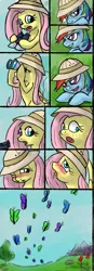 Size: 556x1600 | Tagged: suggestive, artist:sharpy, derpibooru import, fluttershy, rainbow dash, butterfly, pegasus, pony, dragon quest, ahegao, binoculars, blushing, comic, female, flutterdash, forced orgasm, full comic, implied cunnilingus, implied oral, implied sex, lesbian, mare, orgasm, softcore, surprise sex, tongue out