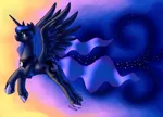 Size: 2500x1800 | Tagged: artist:rarewhitewolf, derpibooru import, princess luna, safe, solo, stars