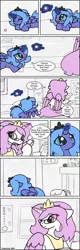 Size: 570x1781 | Tagged: comic, derpibooru import, princess celestia, princess luna, safe, spanish, translation