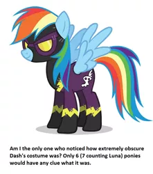 Size: 960x1088 | Tagged: calibri, clothes, costume, derpibooru import, luna eclipsed, meta, nightmare night, rainbow dash, safe, shadowbolt dash, shadowbolts, shadowbolts costume