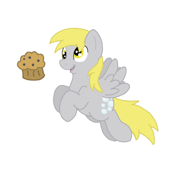 Size: 2226x2002 | Tagged: safe, artist:thedoggygal, derpibooru import, derpy hooves, pegasus, pony, female, high res, mare, muffin, solo