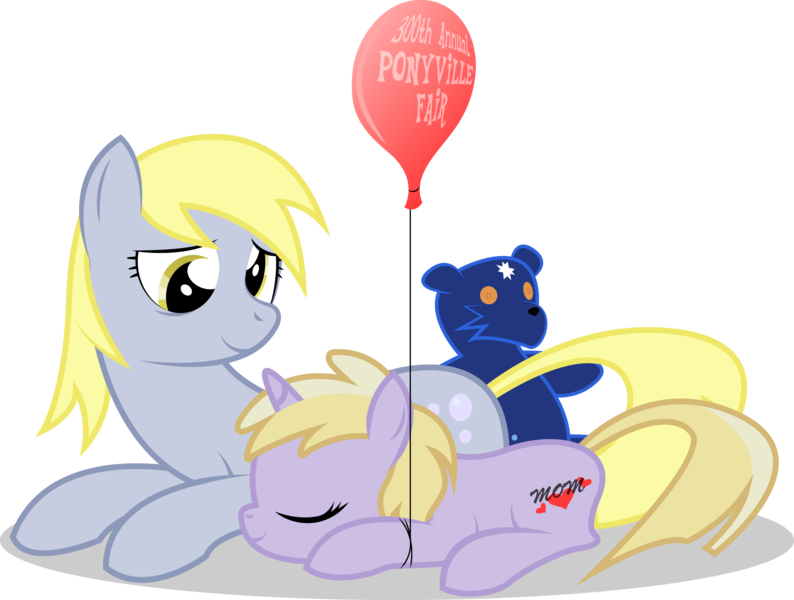 Size: 2845x2150 | Tagged: safe, artist:emkay-mlp, derpibooru import, derpy hooves, dinky hooves, pegasus, pony, ursa minor, equestria's best mother, female, high res, mare