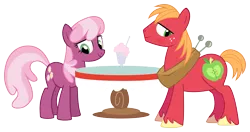 Size: 2999x1587 | Tagged: safe, artist:jackofmosttrades, derpibooru import, big macintosh, cheerilee, earth pony, pony, cheerimac, male, shipping, simple background, stallion, straight, transparent background, vector