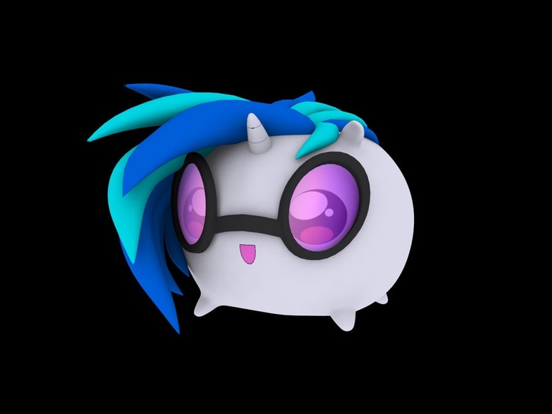 Size: 900x675 | Tagged: 3d, artist:hashbro, chubbie, chubby, derpibooru import, safe, vinyl scratch