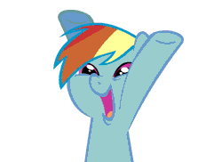 Size: 550x400 | Tagged: safe, derpibooru import, rainbow dash, animated, cute, daaaaaaaaaaaw, dashabetes, dashface, excited, female, happy, mare, reaction image, simple background, so awesome, wacky waving inflatable tube pony, white background