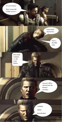 Size: 785x1544 | Tagged: albert wesker, chris redfield, comic, complete global saturation, derpibooru import, resident evil, safe, sheva alomar