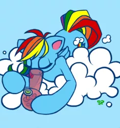 Size: 338x360 | Tagged: artist:stoney pony, bong, cloud, derpibooru import, drugs, marijuana, pot, rainbow dash, safe